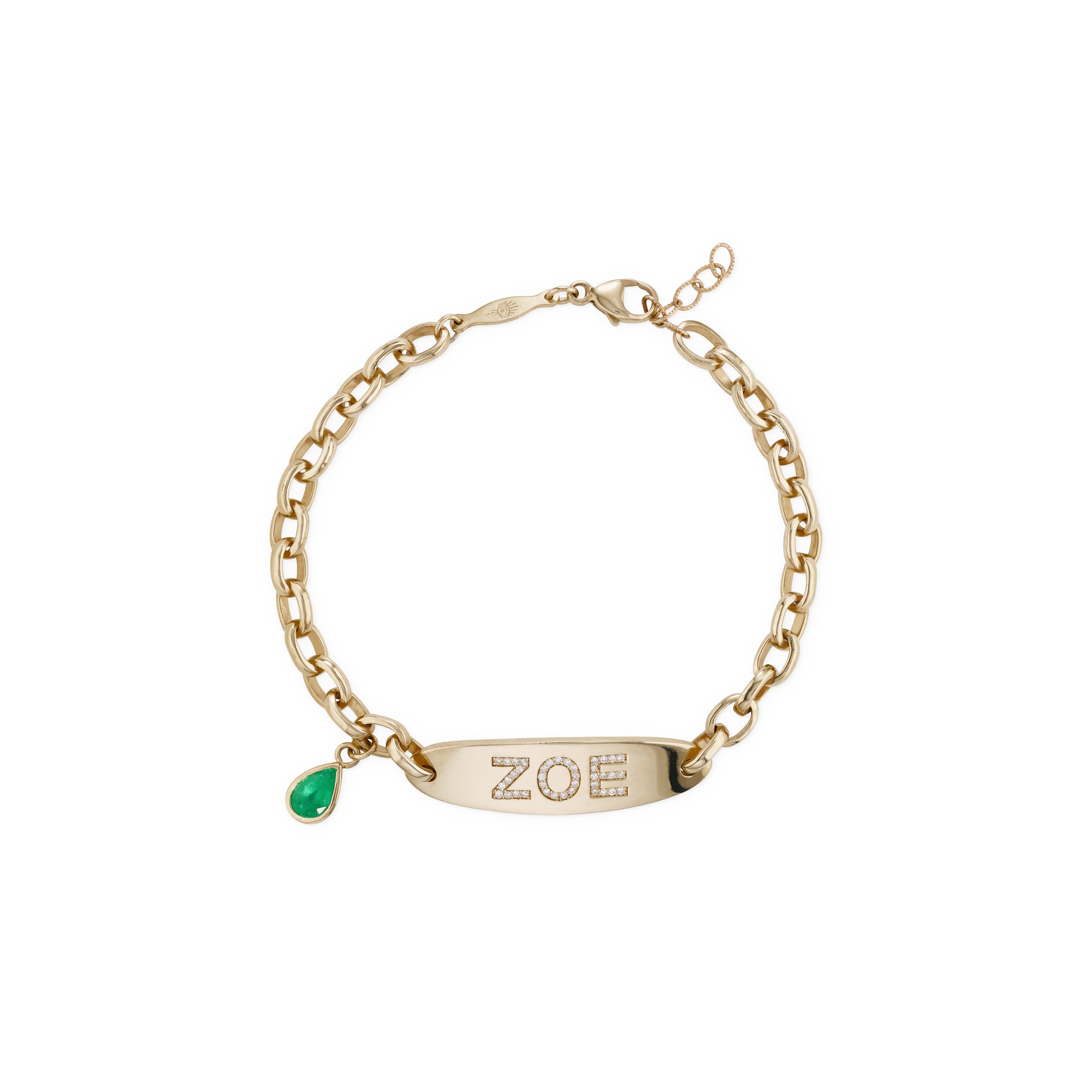 Personalized Pave + Birthstone ID Bracelet