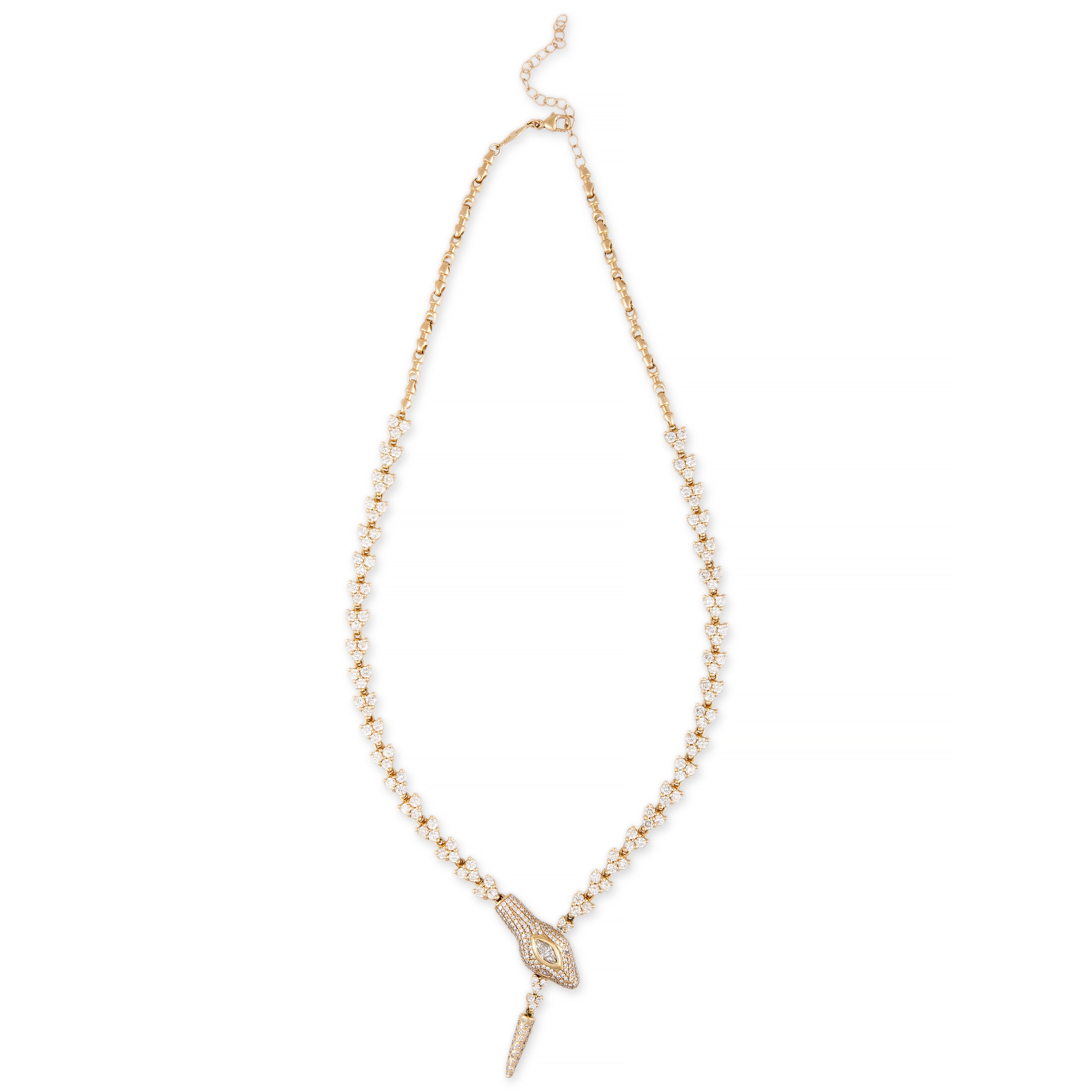 ELIZABETH PAVE SNAKE ROLO CHAIN NECKLACE