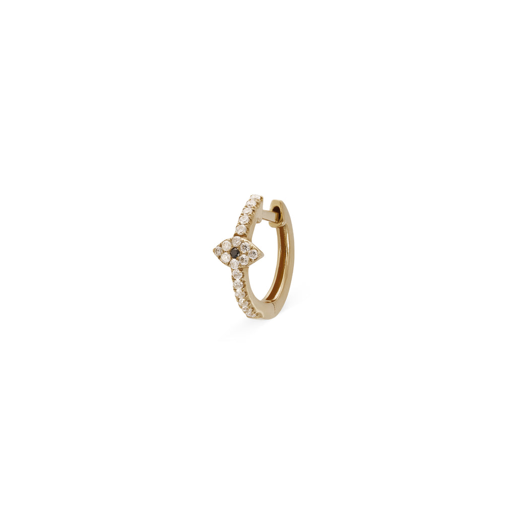 Pave Diamond Eye Mini Hoop