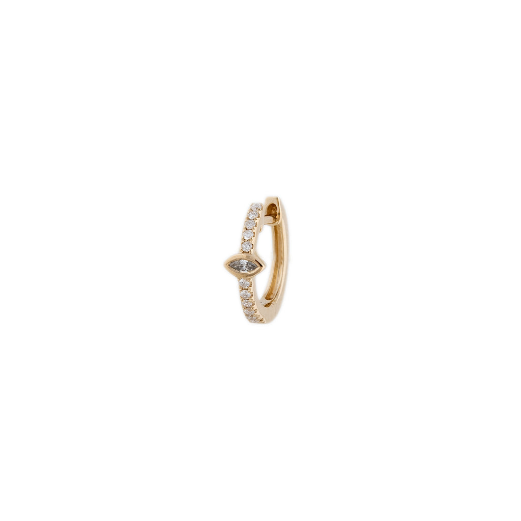 Marquise Diamond Pave Mini Hoop