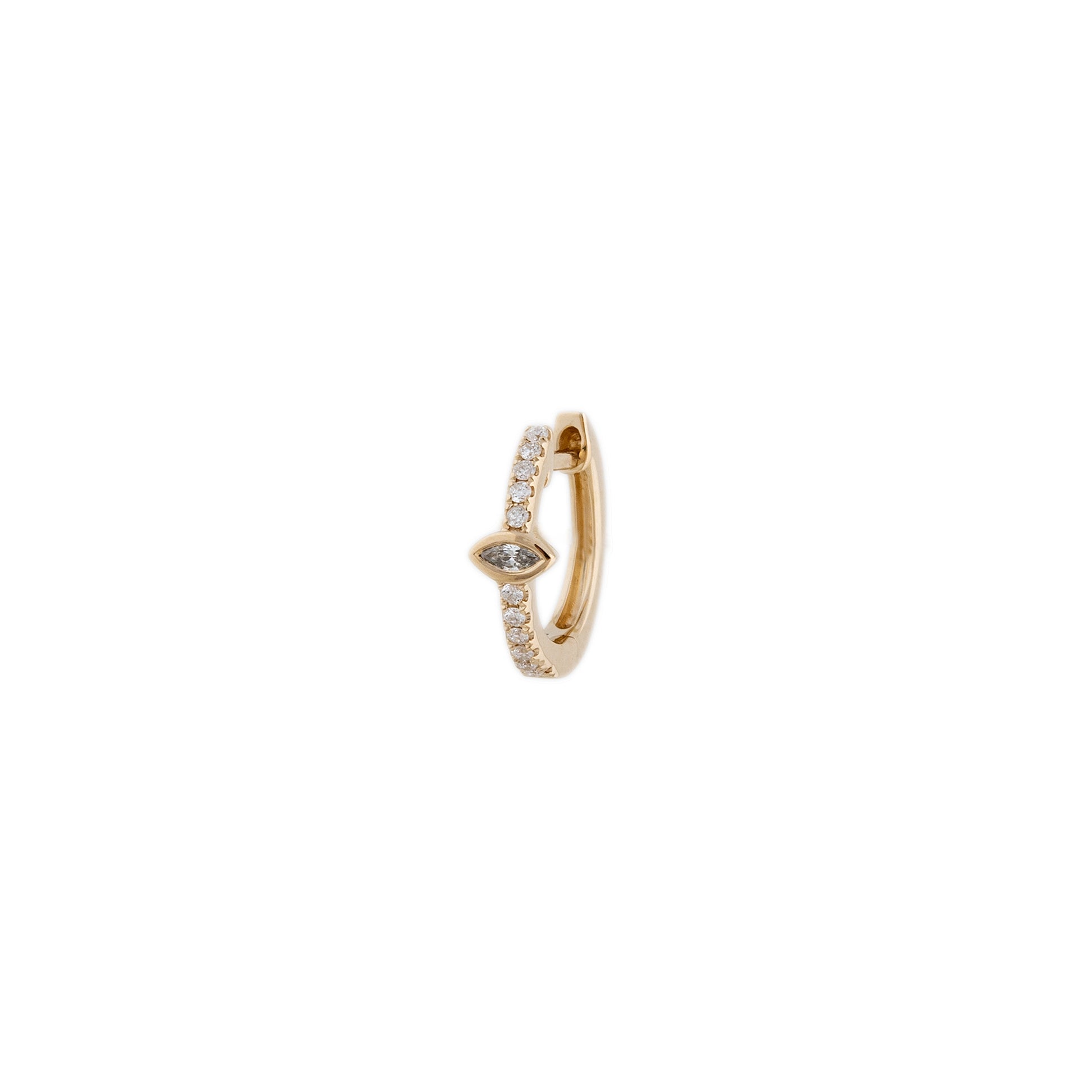 Marquise Diamond Pave Mini Hoop