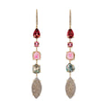 Pave Assorted Tourmaline, Black Pearl + Marquise Druzy Earrings