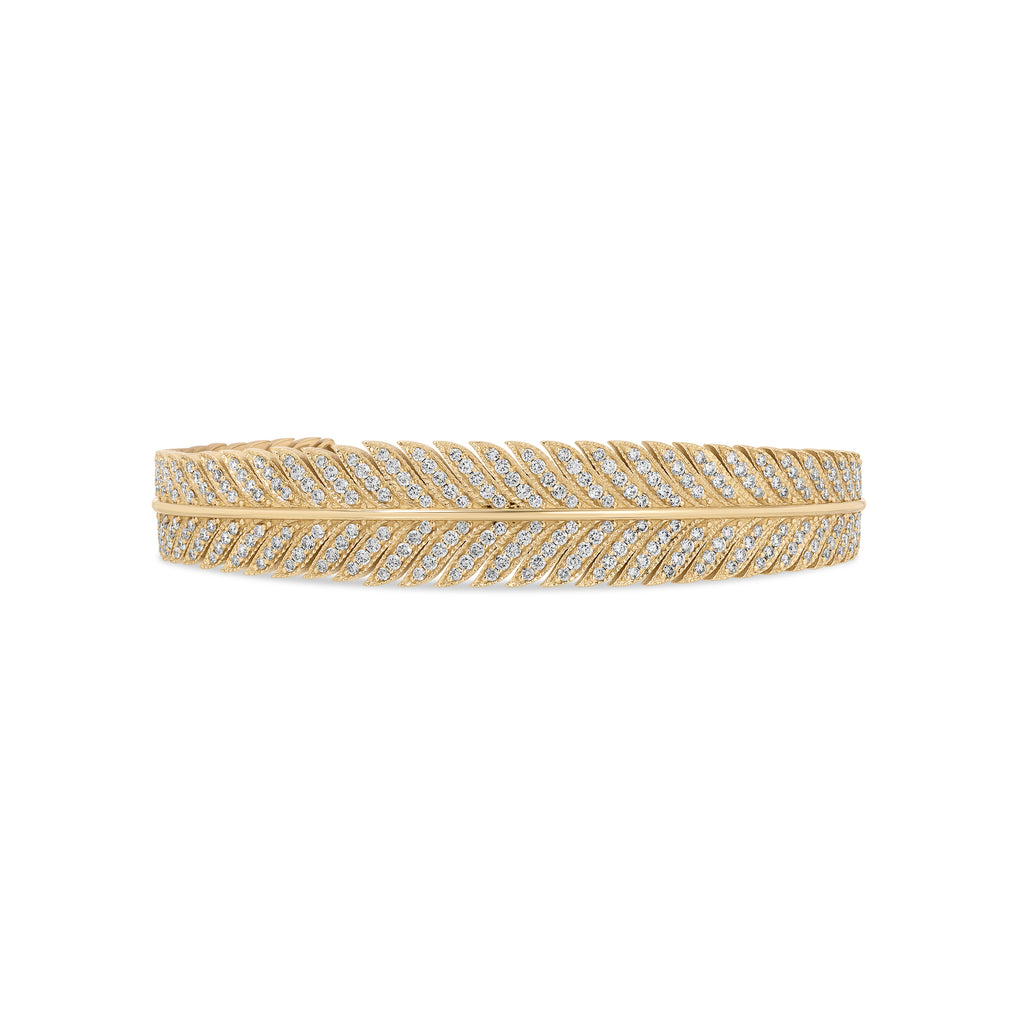 Feather Wing Cuff with Pavé Diamonds