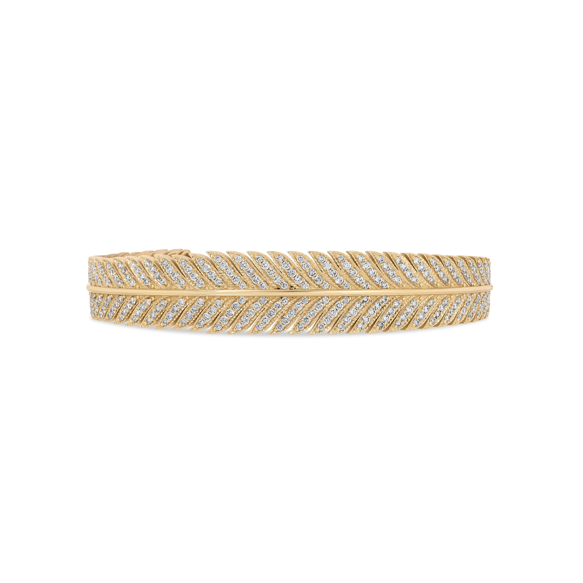 Feather Wing Cuff with Pavé Diamonds