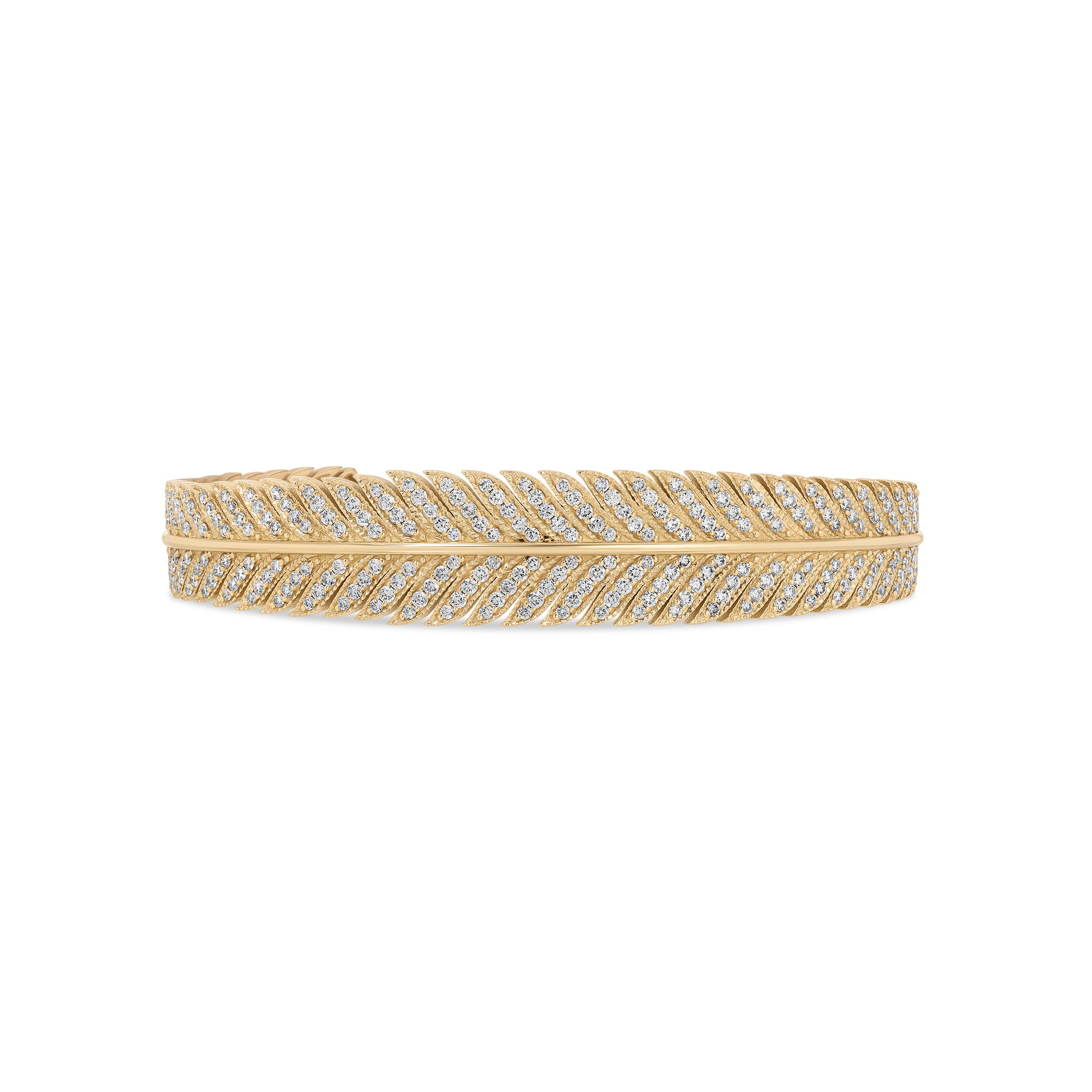 Feather Wing Cuff with Pavé Diamonds