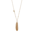 Pave Natural Bone Feather + Baby Thunderbird Necklace