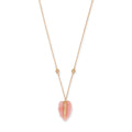 Small Pave Gemstone Leaf Diamond Necklace