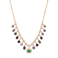 Pave Emerald + Spinel Sophia Diamond Shaker Necklace