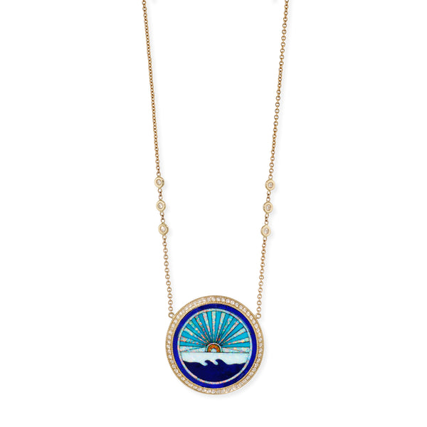 Pave Diamond Sunshine Inlay Necklace – Jacquie Aiche