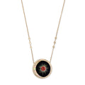 Pavé Round Onyx + Opal Crescent Mars Burst Inlay Necklace