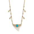 Turquoise Shark Tooth Diamond Shaker Necklace