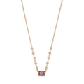 Pink Tourmaline Baguette 10 Diamond Necklace