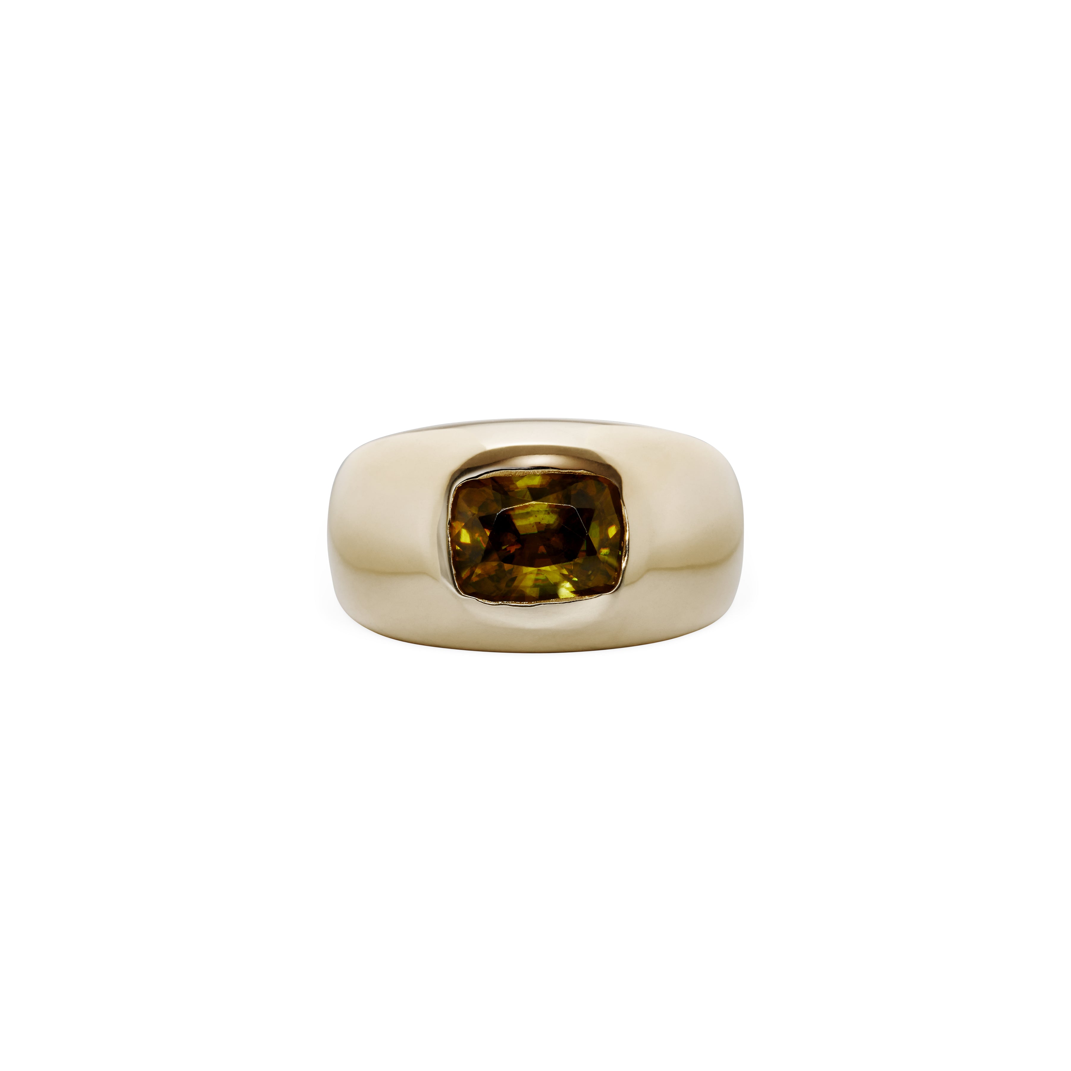 Yellow Sphene Large Dome Ring
