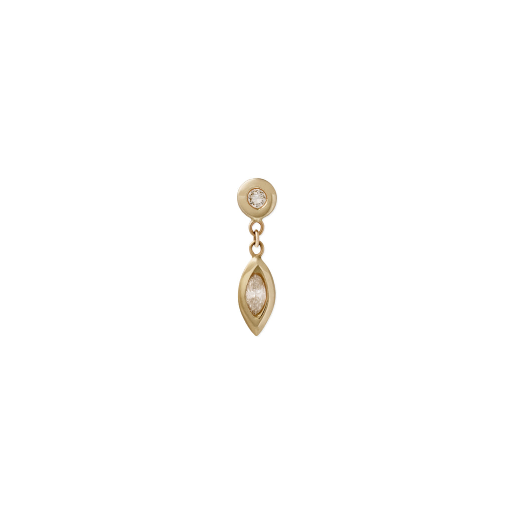 Marquise Diamond Drop Stud