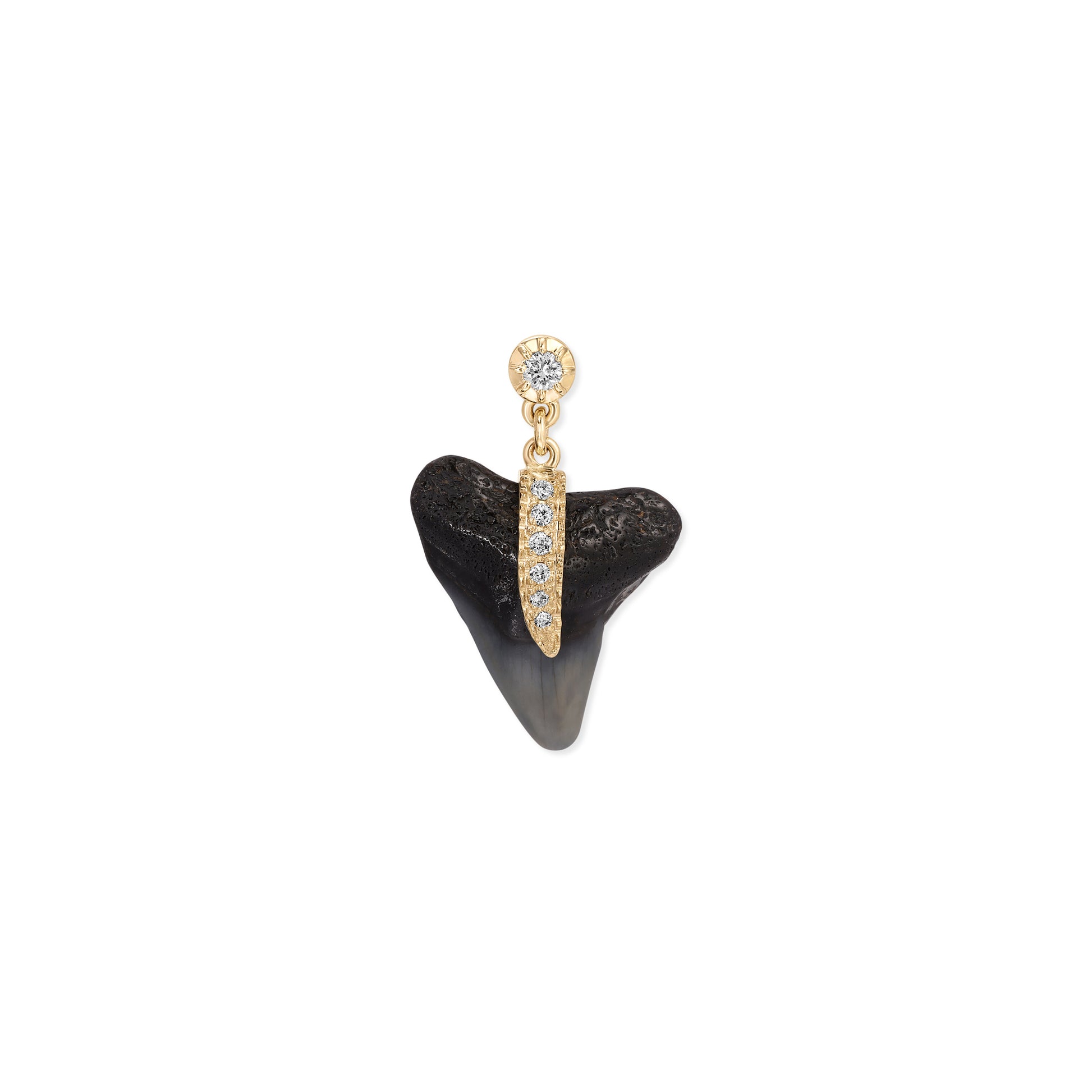 Sophia Diamond + Pave Drip Shark Tooth Drop Stud