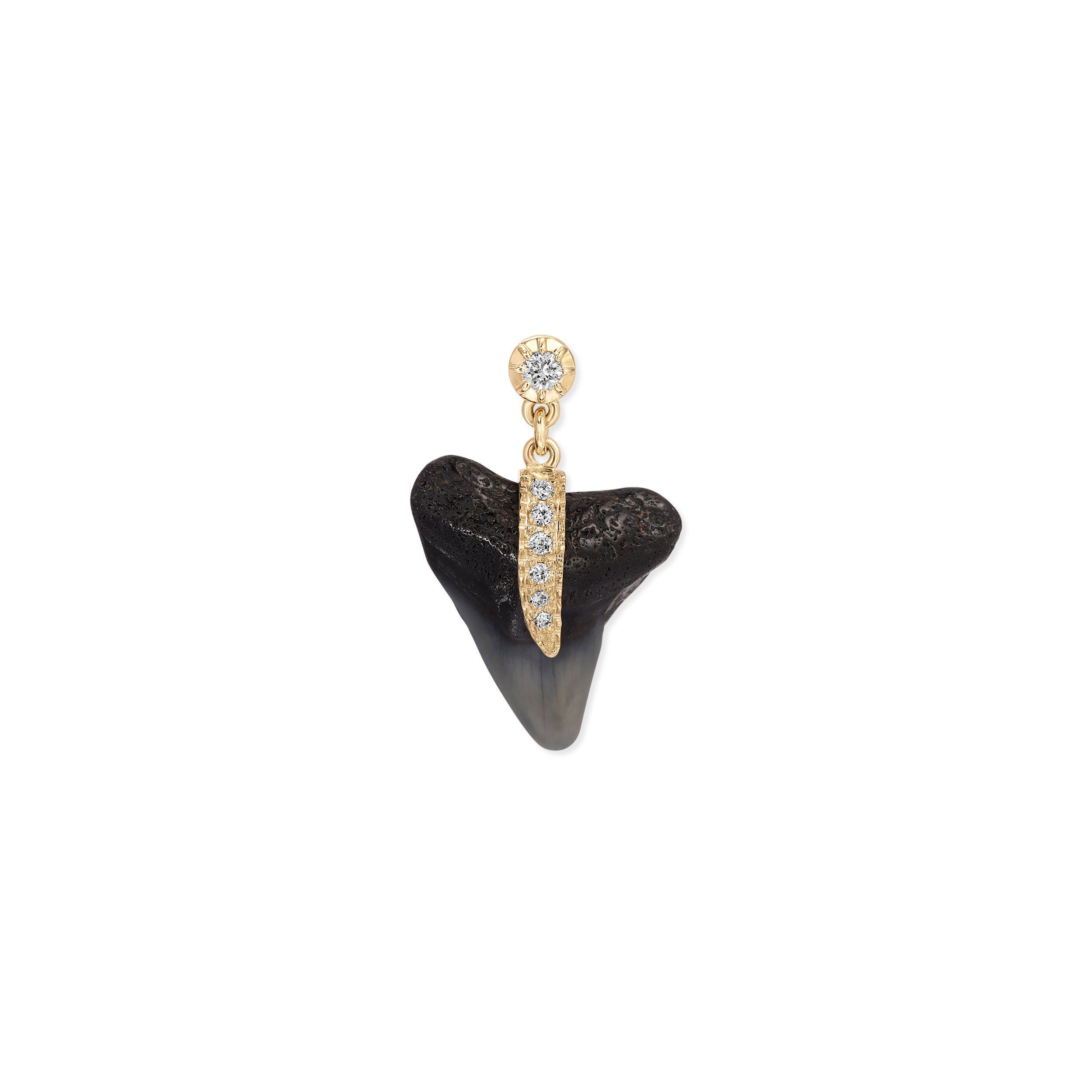 Sophia Diamond + Pave Drip Shark Tooth Drop Stud