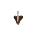 Sophia Diamond + Pavé Drip Brown Shark Tooth Drop Stud