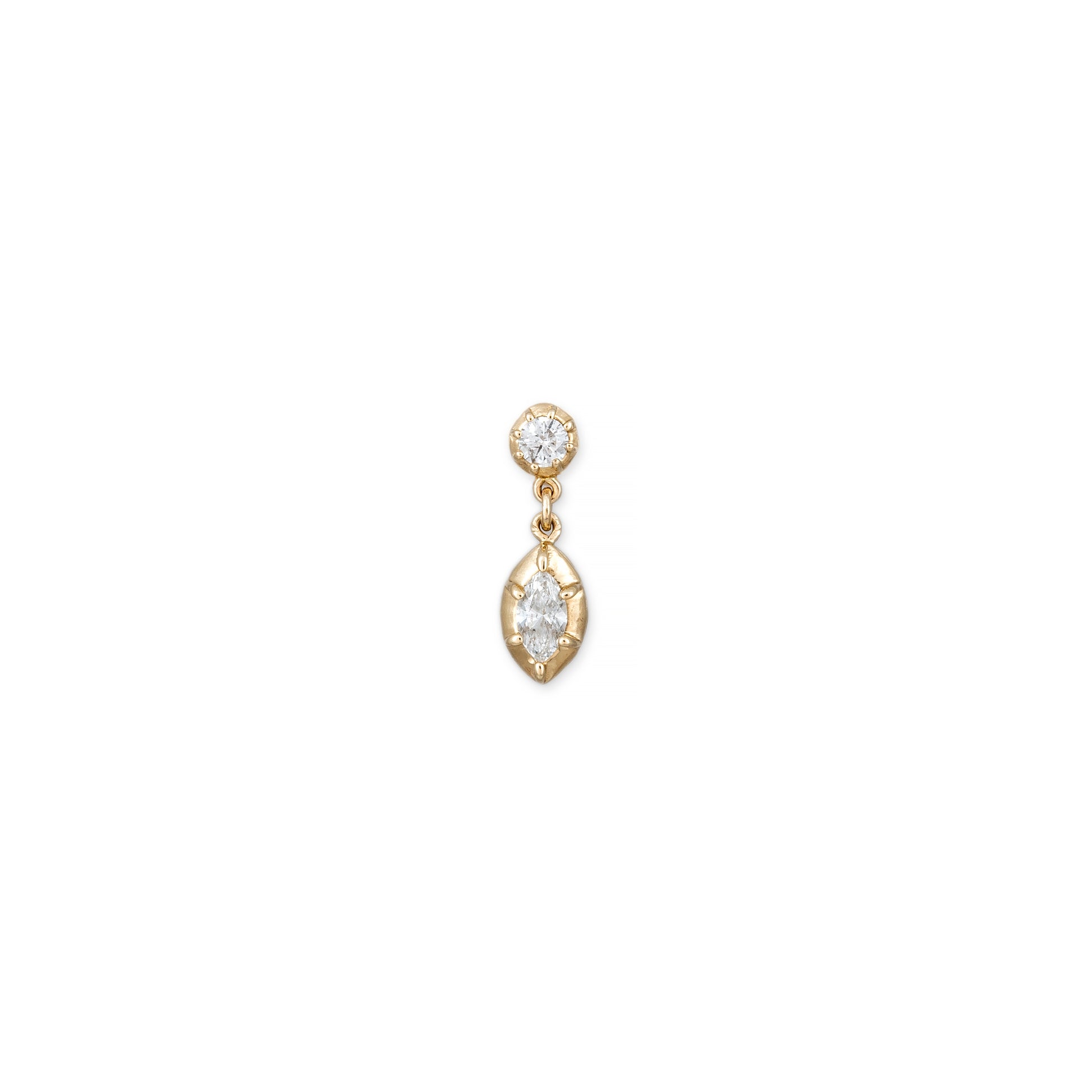 SOPHIA 1+1 DIAMOND MARQUISE DROP STUD