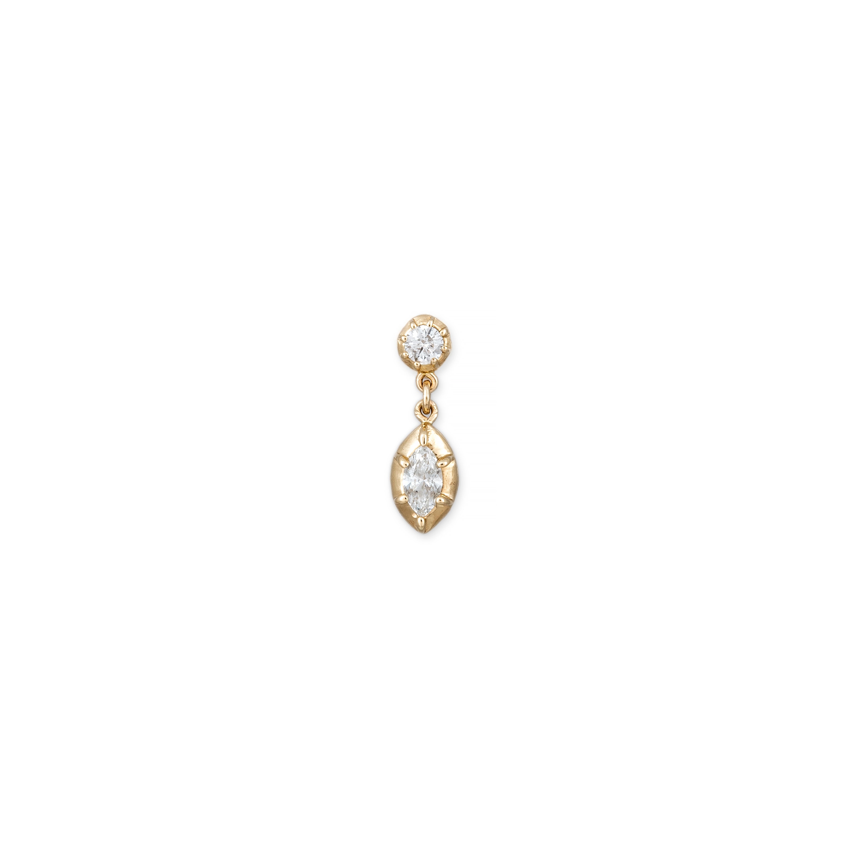 Sophia 1+1 Diamond Marquise Drop Stud