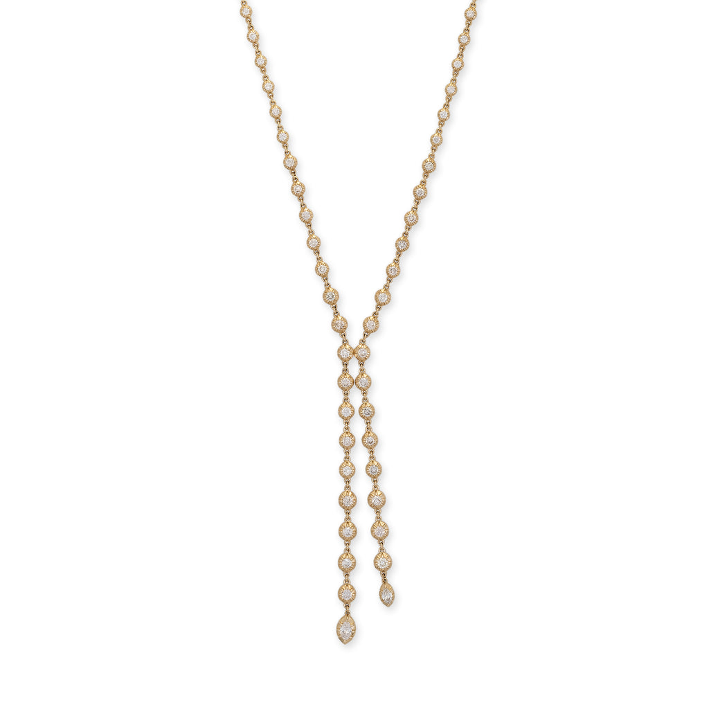 Round + Marquise Sophia Diamond Bolo Necklace