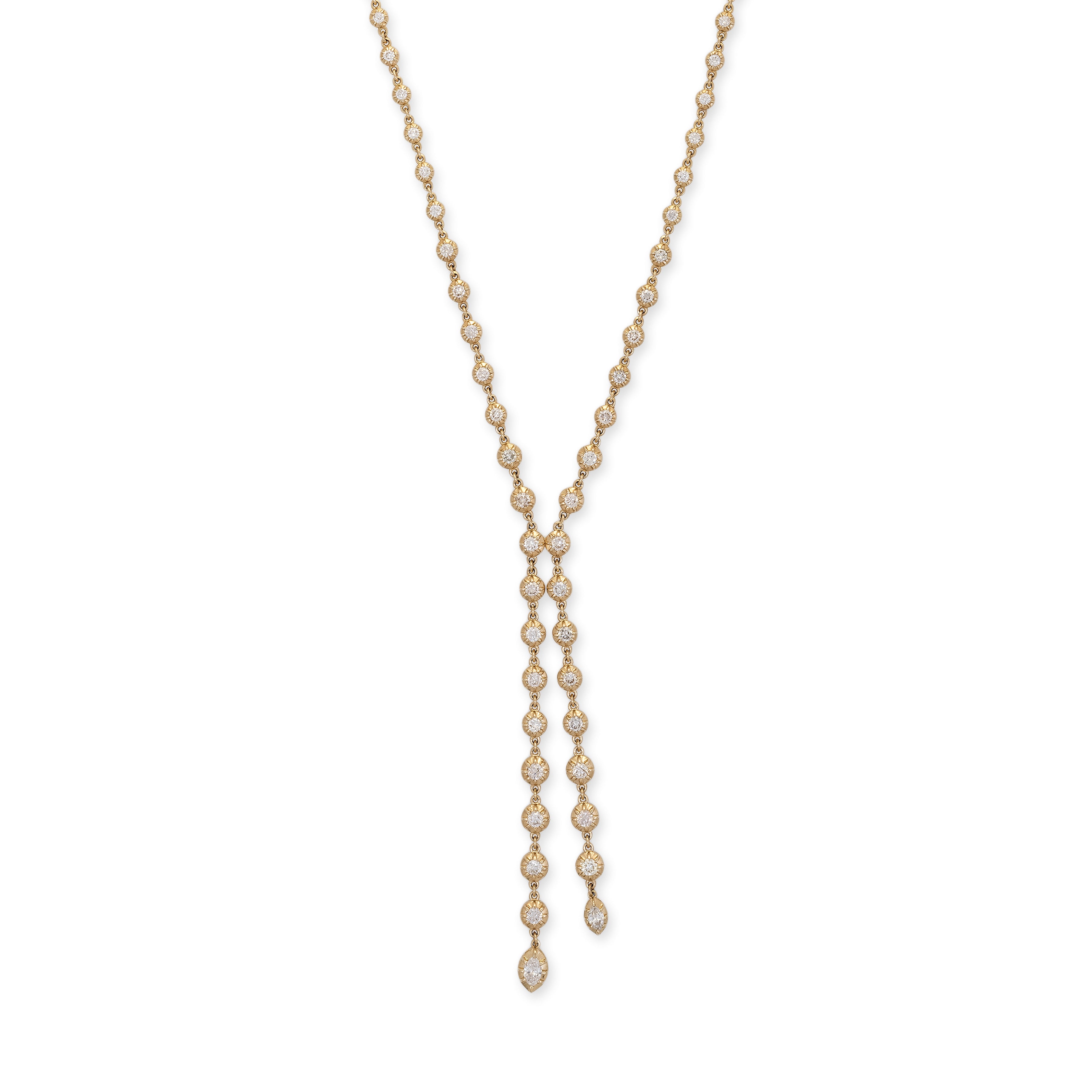 Round + Marquise Sophia Diamond Bolo Necklace