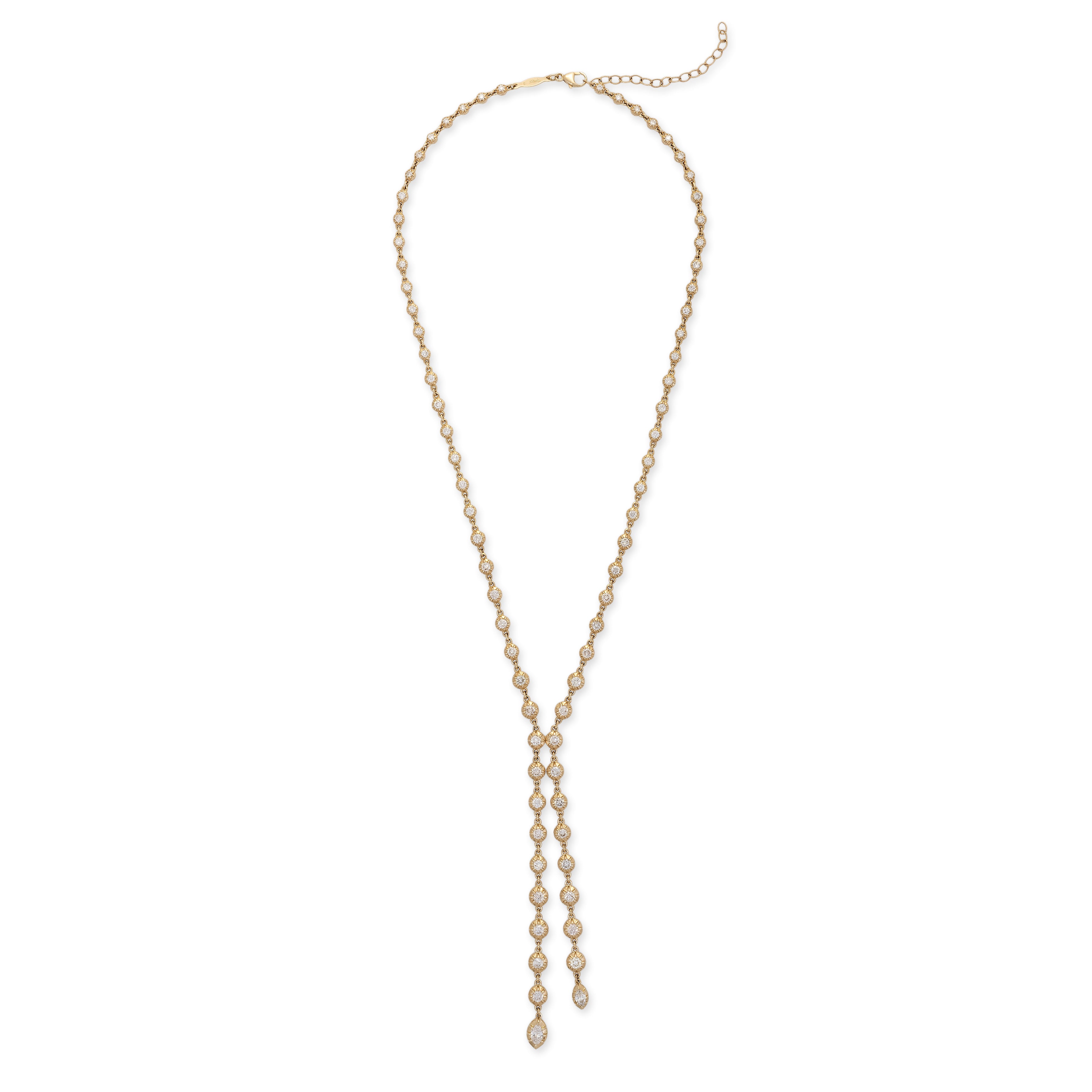 Round + Marquise Sophia Diamond Bolo Necklace