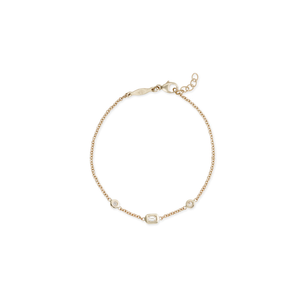 Round and Baguette Diamond Bracelet