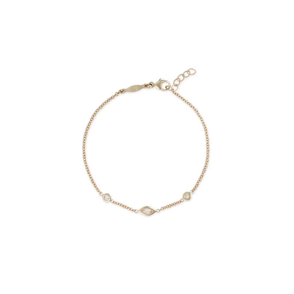 Round and Marquise Diamond Bracelet