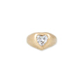 Diamond Heart Signet Ring