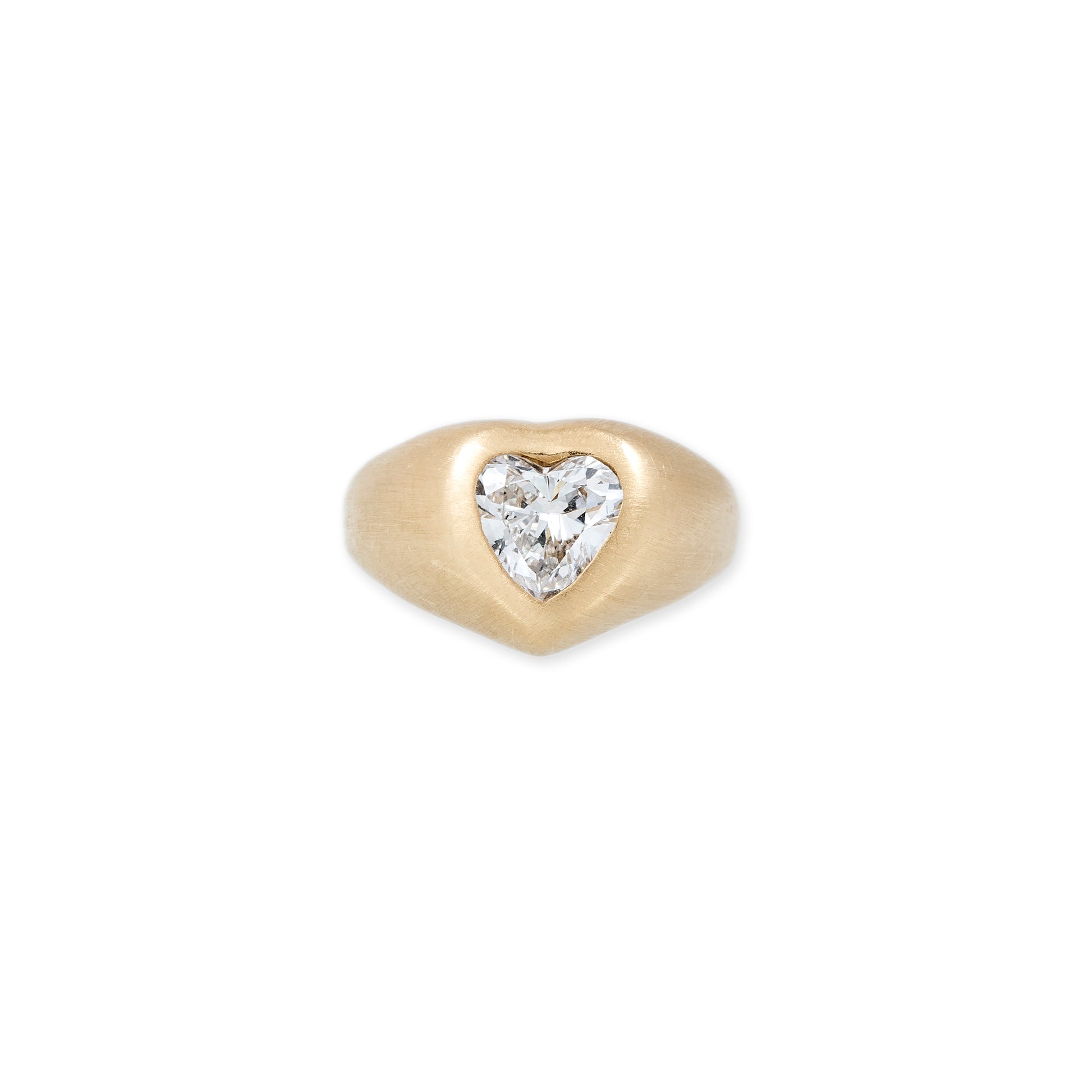 Diamond Heart Signet Ring