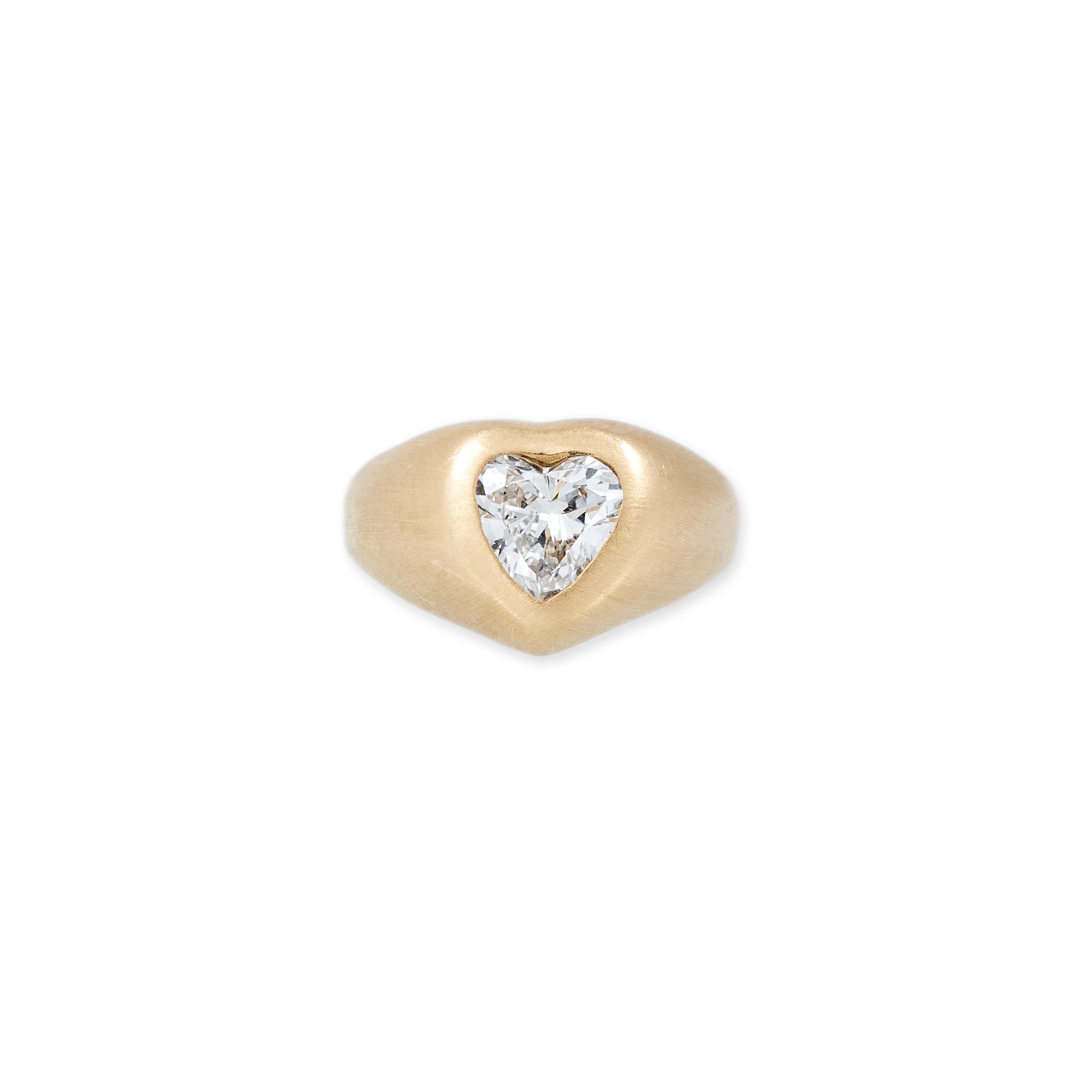 Diamond Heart Signet Ring