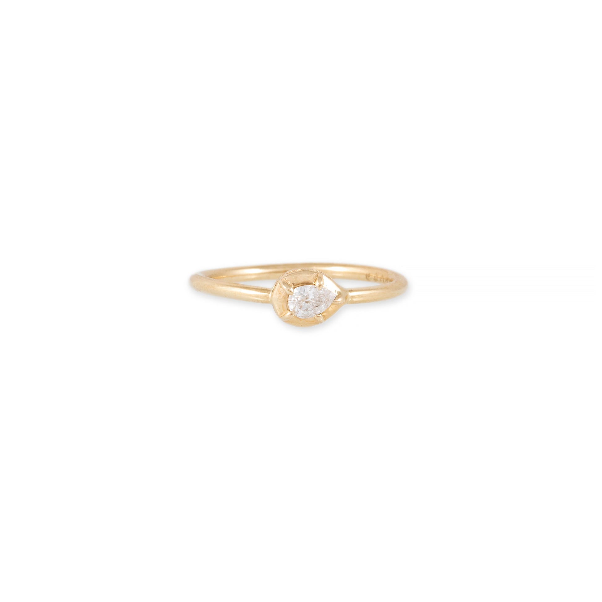 Single Horizontal Teardrop Sophia Diamond Ring
