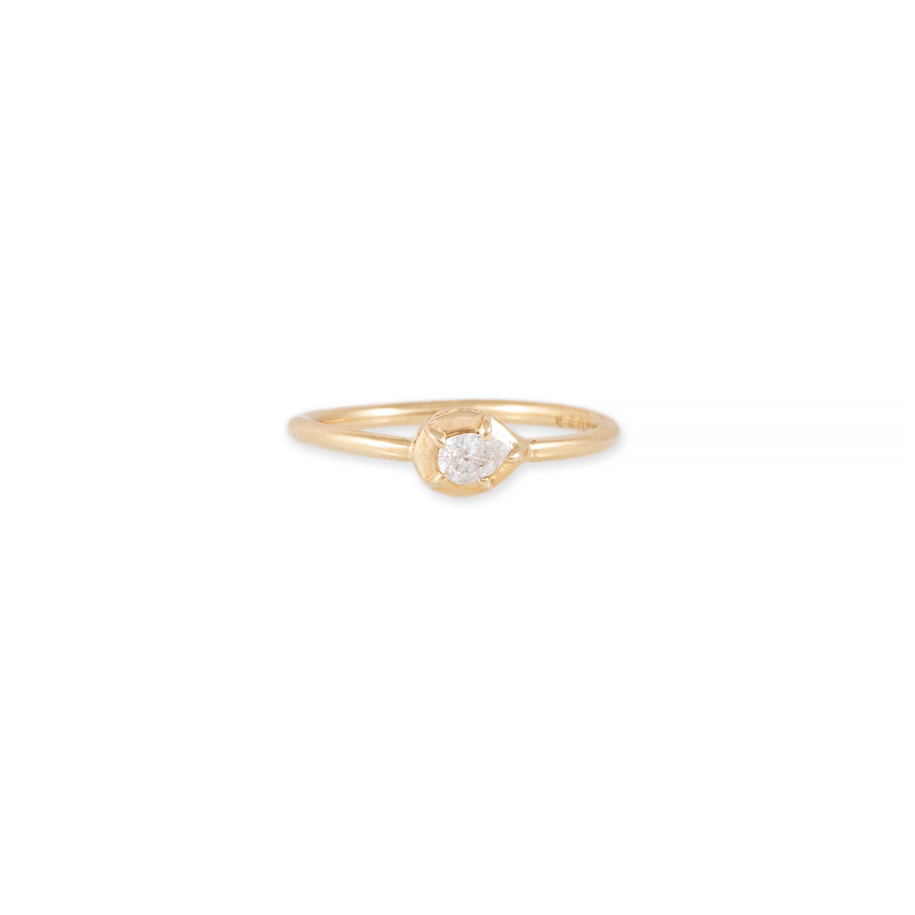 Single Horizontal Teardrop Sophia Diamond Ring