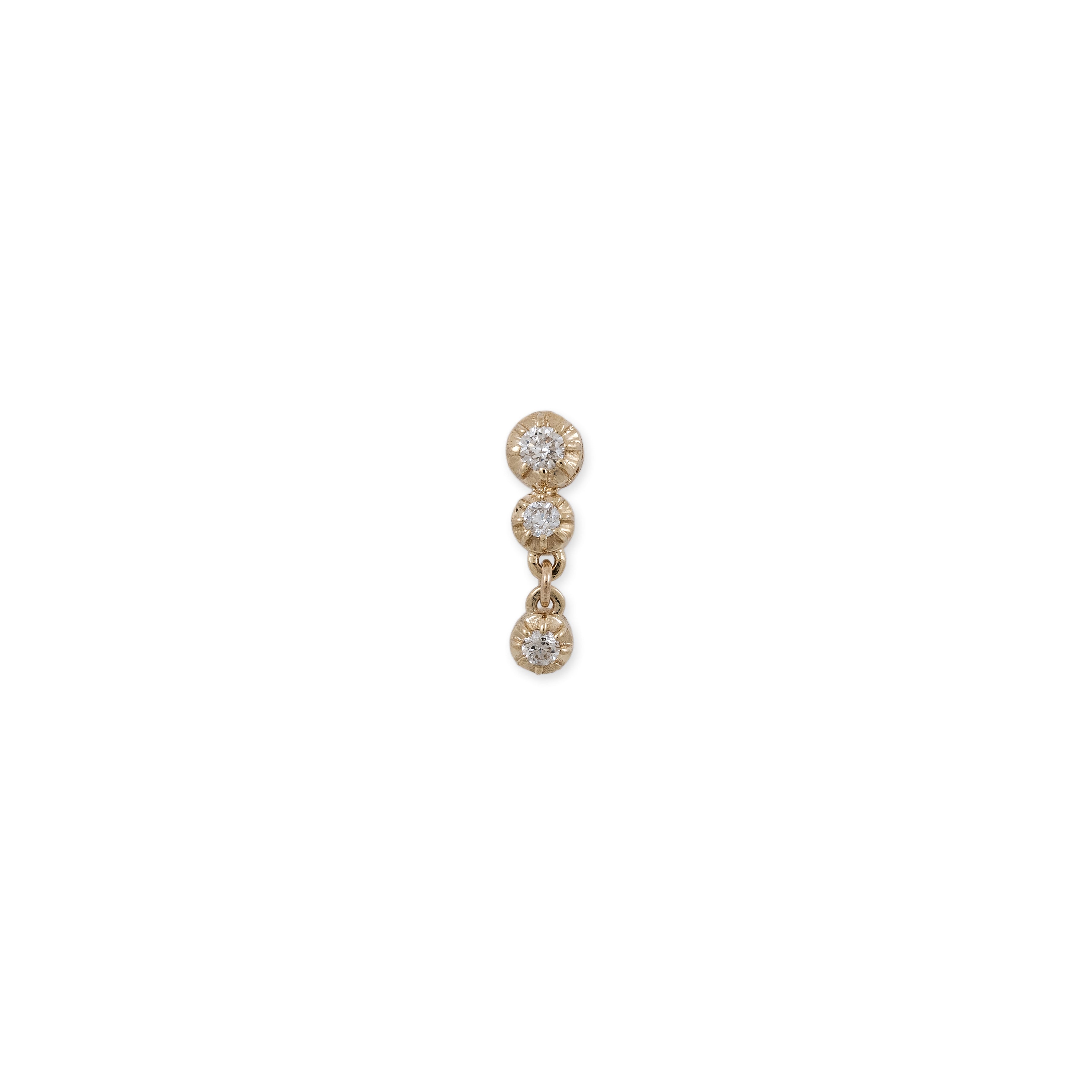 2 + 1 Graduated Round Sophia Diamond Drop Stud Earring