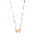 Small Pave Teardrop Diamond Center Butterfly Necklace