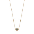 Small Black, Blue and White Pave Diamond Eye Necklace