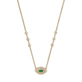 Emerald Marquise Pave Double Halo Eye Necklace