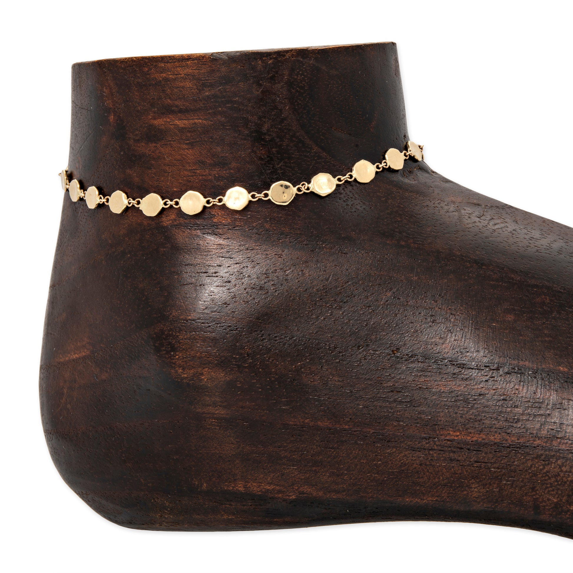 Small Hammered Disc Anklet