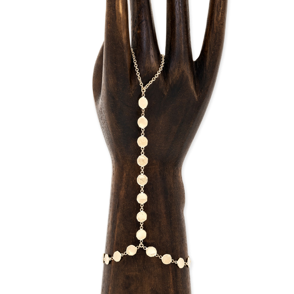 SMALL HAMMERED DISC FINGER BRACELET