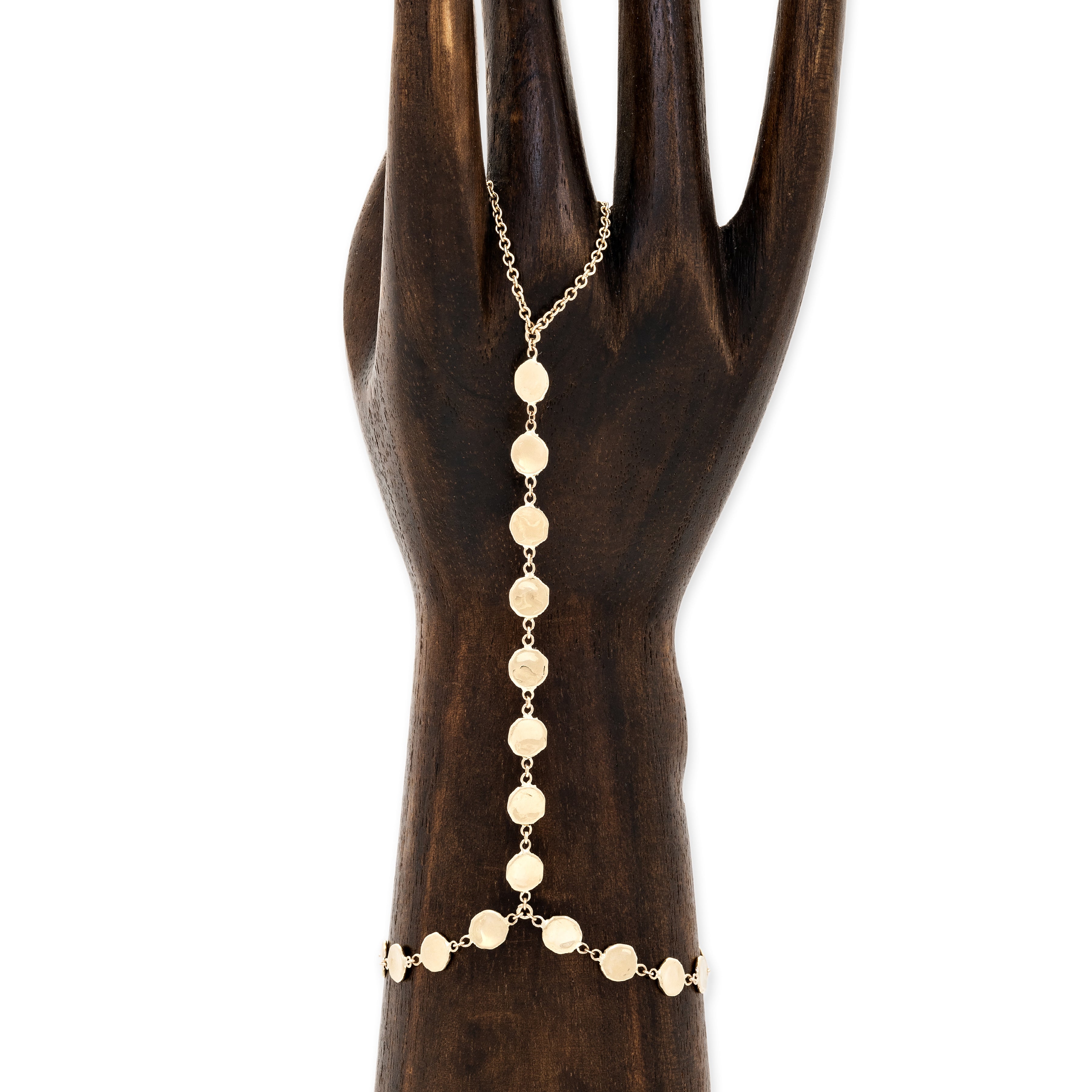 Small Hammered Disc Finger Bracelet