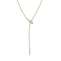 Pave Marquise Diamond Snake Head Rolo Chain Y Necklace