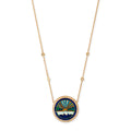 Small Pave Diamond Sunshine Inlay Necklace