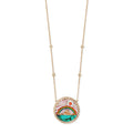 Small Gemstone Rainbow Pyramid Scenic Inlay Necklace