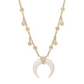 Small Pavé Double Horn Bezel Diamond Shaker Necklace