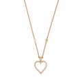 Pave Diamond Heart Outline Necklace