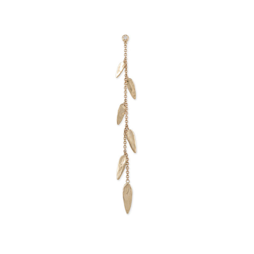 SOPHIA DIAMOND +  6 HAMMERED ELONGATED TEARDROP SHAKER DROP STUD