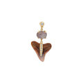 Sophia Diamond + Labradorite Pave Shark Tooth Drop Stud