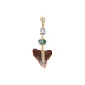 Sophia Diamond + 2 Blue and Green Tourmaline Pave Shark Tooth Drop Stud