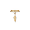 Sophia Diamond + Tiny Feather Dangle Pave Ring