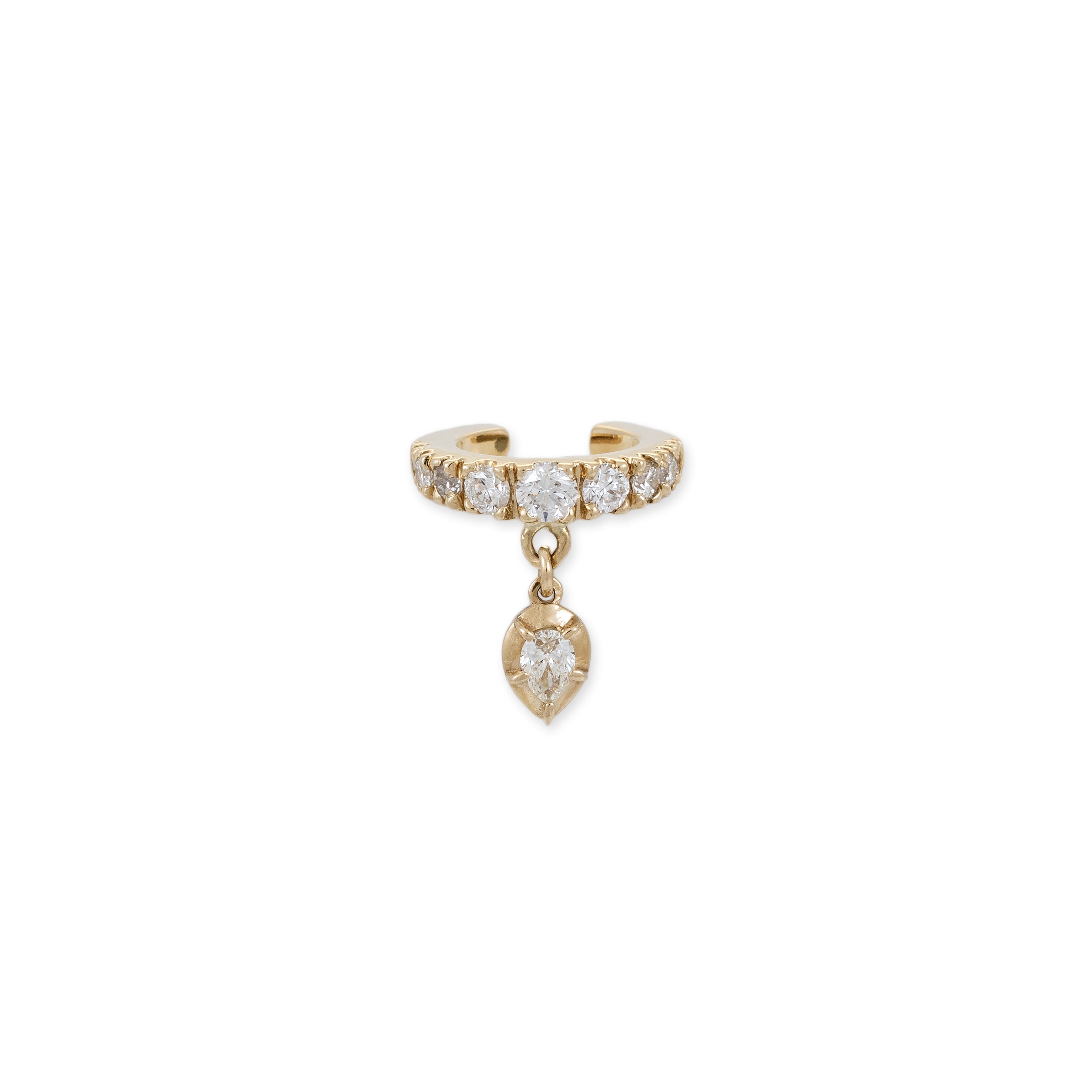 Upside Down Teardrop Sophia Diamond Shaker Pave Ear Cuff